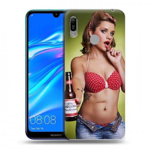 Дизайнерский пластиковый чехол для Huawei Y6 (2019) Budweiser