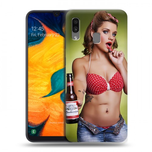 Дизайнерский силиконовый чехол для Samsung Galaxy A30 Budweiser