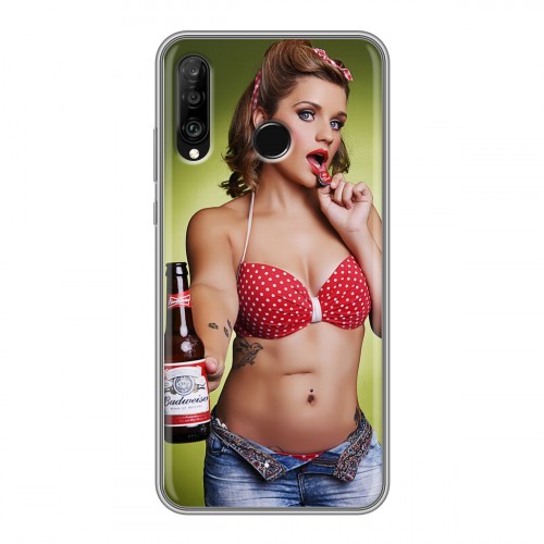 Дизайнерский силиконовый чехол для Huawei P30 Lite Budweiser