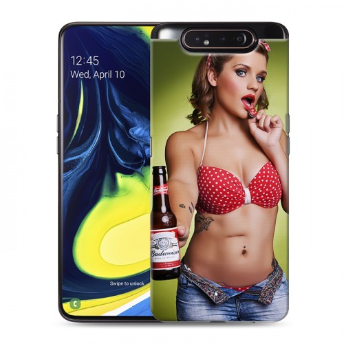 Дизайнерский пластиковый чехол для Samsung Galaxy A80 Budweiser