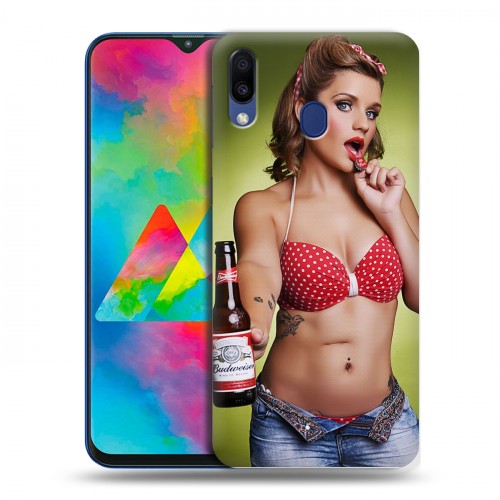 Дизайнерский пластиковый чехол для Samsung Galaxy M20 Budweiser