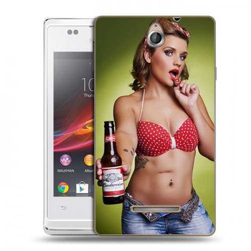 Дизайнерский пластиковый чехол для Sony Xperia E Budweiser