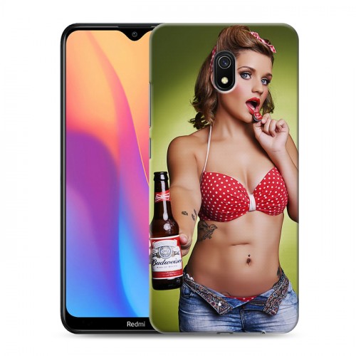 Дизайнерский силиконовый с усиленными углами чехол для Xiaomi RedMi 8A Budweiser