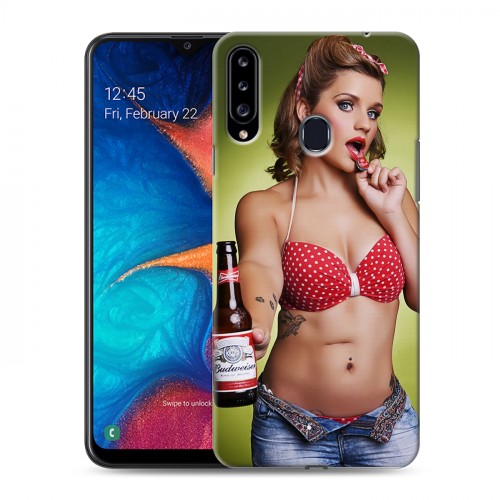 Дизайнерский пластиковый чехол для Samsung Galaxy A20s Budweiser