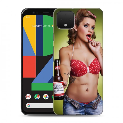 Дизайнерский пластиковый чехол для Google Pixel 4 Budweiser