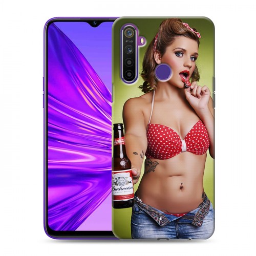 Дизайнерский силиконовый чехол для Realme 5 Budweiser