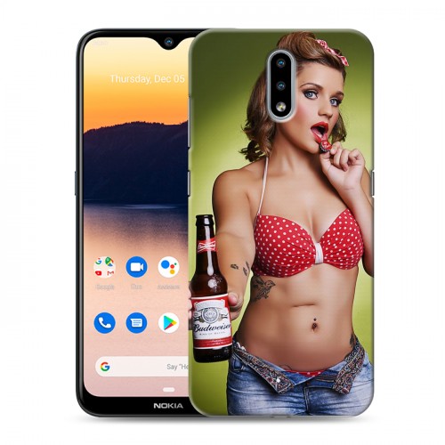 Дизайнерский пластиковый чехол для Nokia 2.3 Budweiser