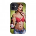 Дизайнерский пластиковый чехол для Iphone 12 Mini Budweiser