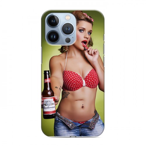 Дизайнерский силиконовый чехол для Iphone 13 Pro Budweiser