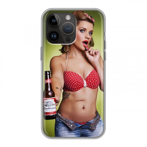 Дизайнерский силиконовый чехол для Iphone 14 Pro Max Budweiser