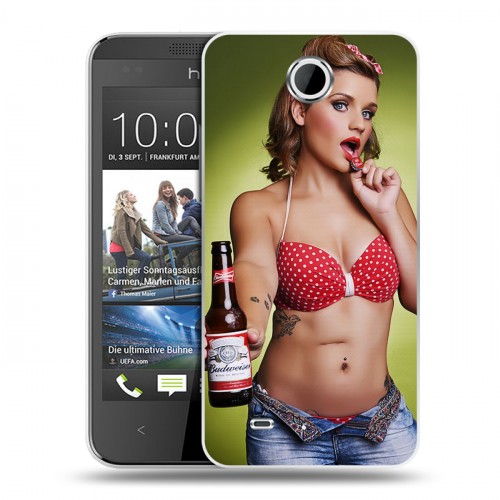 Дизайнерский пластиковый чехол для HTC Desire 300 Budweiser