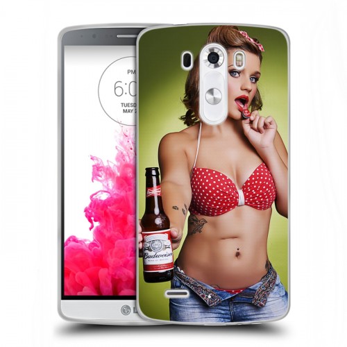 Дизайнерский пластиковый чехол для LG G3 (Dual-LTE) Budweiser