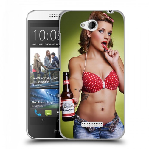 Дизайнерский пластиковый чехол для HTC Desire 616 Budweiser