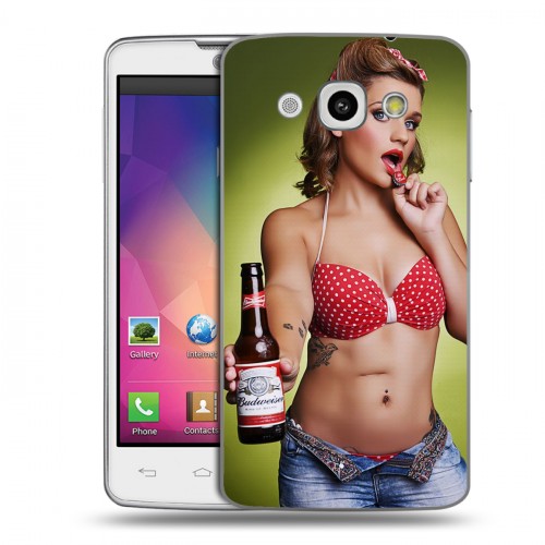 Дизайнерский пластиковый чехол для LG L60 Budweiser