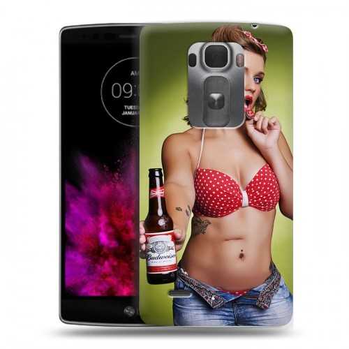 Дизайнерский пластиковый чехол для LG G Flex 2 Budweiser