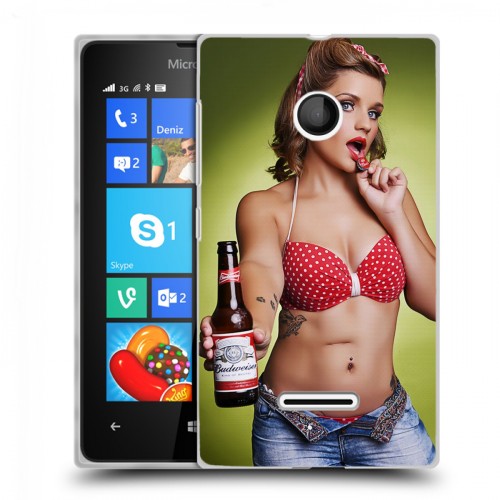 Дизайнерский пластиковый чехол для Microsoft Lumia 435 Budweiser