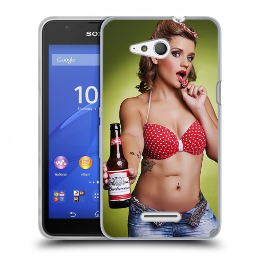 Дизайнерский пластиковый чехол для Sony Xperia E4g Budweiser