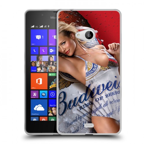 Дизайнерский пластиковый чехол для Microsoft Lumia 540 Budweiser