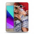 Дизайнерский силиконовый с усиленными углами чехол для Samsung Galaxy J2 Prime Budweiser