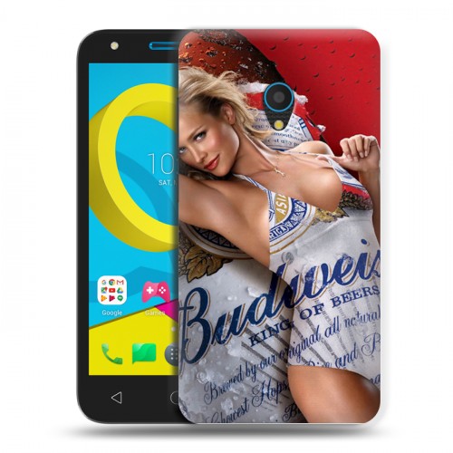 Дизайнерский пластиковый чехол для Alcatel U5 Budweiser