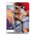 Дизайнерский пластиковый чехол для HTC One X10 Budweiser