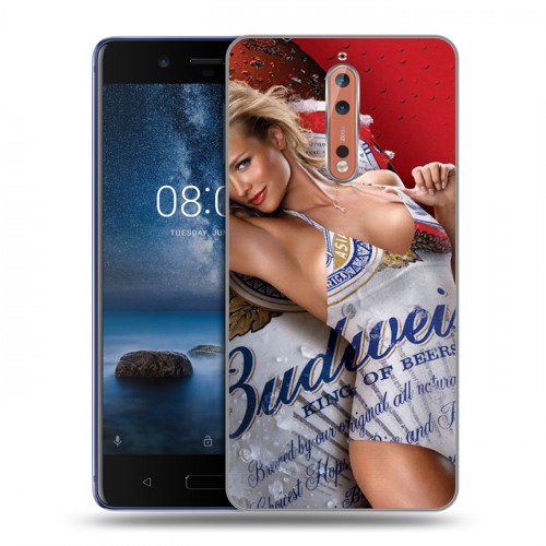 Дизайнерский пластиковый чехол для Nokia 8 Budweiser