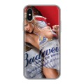 Дизайнерский силиконовый чехол для Iphone x10 Budweiser