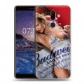 Дизайнерский пластиковый чехол для Nokia 7 Plus Budweiser