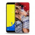 Дизайнерский пластиковый чехол для Samsung Galaxy J6 Budweiser