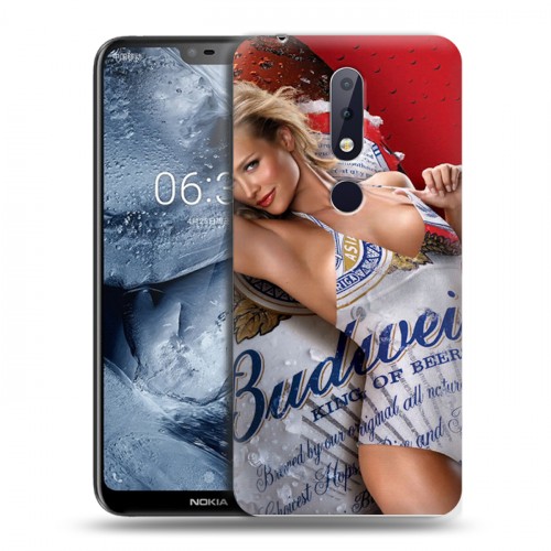 Дизайнерский силиконовый чехол для Nokia 6.1 Plus Budweiser