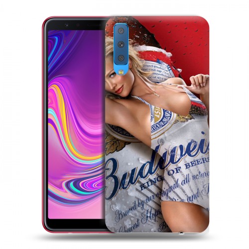 Дизайнерский силиконовый с усиленными углами чехол для Samsung Galaxy A7 (2018) Budweiser