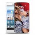 Дизайнерский пластиковый чехол для Huawei Ascend D2 Budweiser