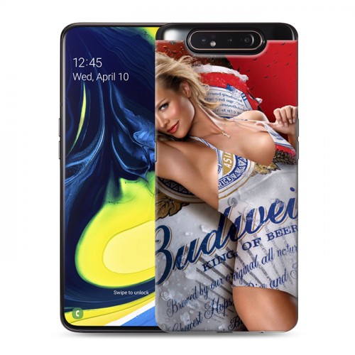 Дизайнерский пластиковый чехол для Samsung Galaxy A80 Budweiser