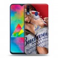 Дизайнерский пластиковый чехол для Samsung Galaxy M20 Budweiser