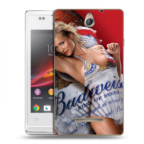 Дизайнерский пластиковый чехол для Sony Xperia E Budweiser