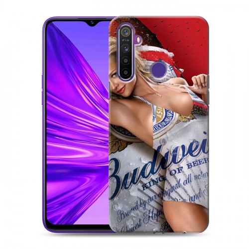 Дизайнерский силиконовый чехол для Realme 5 Budweiser