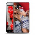 Дизайнерский пластиковый чехол для LG Optimus G Budweiser