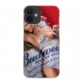 Дизайнерский пластиковый чехол для Iphone 12 Mini Budweiser