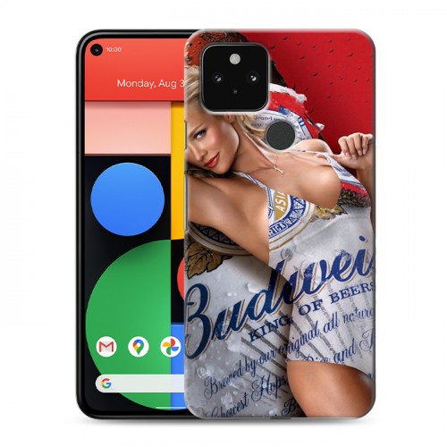 Дизайнерский пластиковый чехол для Google Pixel 5 Budweiser