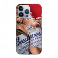 Дизайнерский силиконовый чехол для Iphone 13 Pro Budweiser