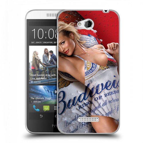 Дизайнерский пластиковый чехол для HTC Desire 616 Budweiser