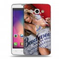 Дизайнерский пластиковый чехол для LG L60 Budweiser