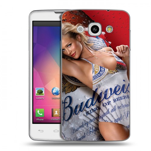 Дизайнерский пластиковый чехол для LG L60 Budweiser