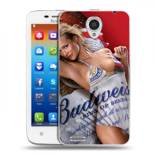 Дизайнерский пластиковый чехол для Lenovo S650 Ideaphone Budweiser