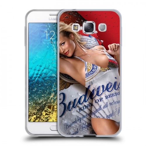 Дизайнерский пластиковый чехол для Samsung Galaxy E5 Budweiser