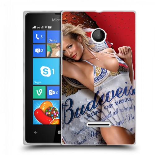 Дизайнерский пластиковый чехол для Microsoft Lumia 435 Budweiser