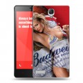 Дизайнерский пластиковый чехол для Xiaomi RedMi Note Budweiser