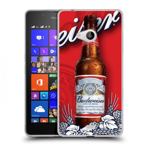 Дизайнерский пластиковый чехол для Microsoft Lumia 540 Budweiser