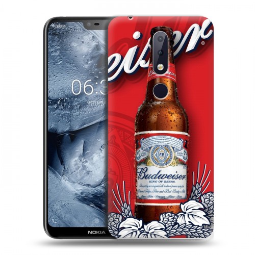 Дизайнерский пластиковый чехол для Nokia 6.1 Plus Budweiser