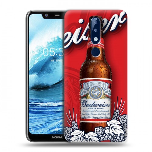 Дизайнерский силиконовый чехол для Nokia 5.1 Plus Budweiser